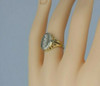 Unusual Vintage 14K White Gold Diamond Signet Style Ring Size 5 Circa 1950