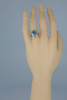 10K Yellow Gold 5ct Blue Topaz and Diamond Ring Size 7.25 Circa 1990