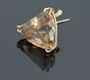 14k Yellow Gold Tested Asymmetrical Smoky Quartz Pin, Circa 1970