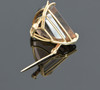 14k Yellow Gold Tested Asymmetrical Smoky Quartz Pin, Circa 1970