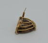 14k Yellow Gold Tested Asymmetrical Smoky Quartz Pin, Circa 1970