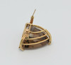 14k Yellow Gold Tested Asymmetrical Smoky Quartz Pin, Circa 1970