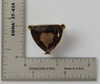 14k Yellow Gold Tested Asymmetrical Smoky Quartz Pin, Circa 1970