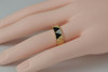 18K YG Van Cleef and Arpels Black Onyx and Diamond Ring, size 6.25 Circa 1980