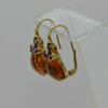 18K YG Orange Citrine and Amethyst Earrings Italian Made Circa 1990 (Returned)