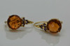 18K YG Orange Citrine and Amethyst Earrings Italian Made Circa 1990 (Returned)