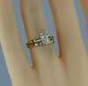 Stunning 18K Yellow Gold 1 ct tw Marquise Diamond and Emerald Wedding Set