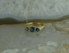 9K YG 1 ct tw Sapphire and Diamond Accent Ring English Made Size 6.75 Circa 1976