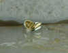14K Yellow Gold and Sterling silver Citrine Diamond Ring Size 6 7/8