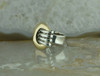 14K Unusual Yellow Gold and Sterling Silver Modernist Ring Size 6 Circa 1990