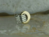 14K Unusual Yellow Gold and Sterling Silver Modernist Ring Size 6 Circa 1990