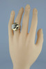 14K Unusual Yellow Gold and Sterling Silver Modernist Ring Size 6 Circa 1990