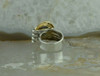 14K Unusual Yellow Gold and Sterling Silver Modernist Ring Size 6 Circa 1990