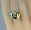 14K Unusual Yellow Gold and Sterling Silver Modernist Ring Size 6 Circa 1990