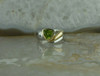 14K Yellow Gold and Sterling Silver Peridot and Diamond Ring Size 7.5