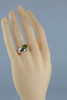 14K Yellow Gold and Sterling Silver Peridot and Diamond Ring Size 7.5