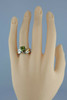 14K Yellow Gold and Sterling Silver Peridot and Diamond Ring Size 7.5