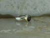 14K Yellow Gold and Sterling Silver Garnet Ring Size 7