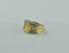 14K Yellow Gold 1/2ct Diamond Halo Artistic Band Size 7 Circa 1990