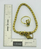 Vintage 9K Yellow Gold Ring with Matching Gold Filled Bracelet Circa 1900
