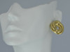 14K YG Substantial Oval Intertwining Swirl Earrings Italian Made Circa 2000