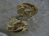 14K YG Substantial Oval Intertwining Swirl Earrings Italian Made Circa 2000