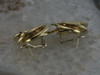 14K YG Substantial Oval Intertwining Swirl Earrings Italian Made Circa 2000