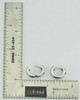 14K White Gold Diamond Hoops 10 Small Diamonds in Two Rows Circa 1990