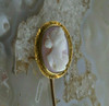 Antique 14K Yellow Gold Tested Shell Cameo Stick Pin Circa 1930