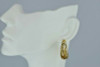 18K Yellow Gold Designer Modernist "J" Hook Post Earrings Circa 1980