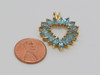 10K Yellow Gold Blue Topaz Heart Pendant, Circa 1970
