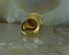 18K Designer Yellow Gold White Mabe Pearl and Diamond Ring Size 6.25 Circa 1980