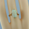 Vintage 18K Yellow Gold White Opal Cabochon Ring Size 6 Circa 1950