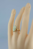 Vintage 18K Yellow Gold White Opal Cabochon Ring Size 6 Circa 1950