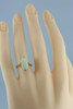 Vintage 18K Yellow Gold White Opal Cabochon Ring Size 6 Circa 1950