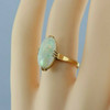 Vintage 18K Yellow Gold White Opal Cabochon Ring Size 6 Circa 1950