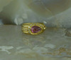 18K Yellow Gold Pink Tourmaline and Diamond Ring Size 7 Circa 1990