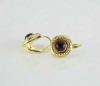 14K Yellow Gold Amethyst Cabochon Earrings French Clips Signed Carla