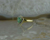 Vintage 14K Yellow Gold 1 ct tw Emerald Diamond Halo Ring Size 7 Circa 1960