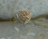 14K White and Pink Gold Heart Shaped Diamond Halo Ring Size 6.5 Circa 1990