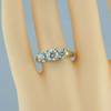 14K YG 2 ct tw - 3 Stone Diamond Ring with Platinum Head Size 7 Circa 1990