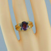 Excellent 14K Yellow Gold 3 ct Amethyst Oval and Diamond Ring Size 6 Circa 1990