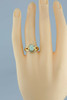 14K Yellow Opal and Diamond Ring with 10 Round Diamonds Size 7