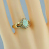 14K Yellow Opal and Diamond Ring with 10 Round Diamonds Size 7