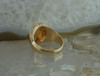 14K Yellow Gold Diamond Set Ring Art Deco Tooled Sides Size 10.75 Circa 1940