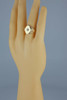 14K Yellow Gold Diamond Set Ring Art Deco Tooled Sides Size 10.75 Circa 1940