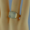 Vintage 14K Yellow Gold Diamond Signet Ring Size 11 Circa 1960