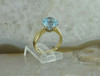 Vintage 18K Yellow Gold Blue Stone Solitaire Ring Size 5.5 - 7 Circa 1960