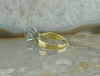 Vintage 18K Yellow Gold Blue Stone Solitaire Ring Size 5.5 - 7 Circa 1960