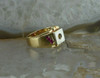 Unused Men's 14K Yellow Gold Art Deco Ruby Half Mount Ring Size 10+ Circa 1940